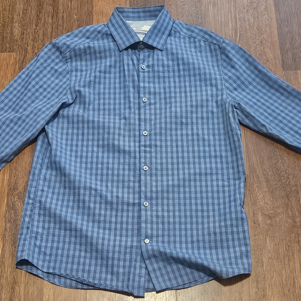 PENGUIN by MUNSINGWEAR mens dress shirt SIZE 15.5x35 COLOR BLUE LS1